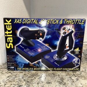 Saitek X45 Digital Joystick & Throttle Flight Sim Controller NEW In‎ Open Box